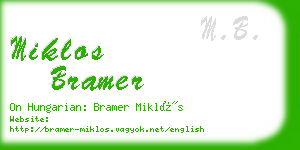 miklos bramer business card